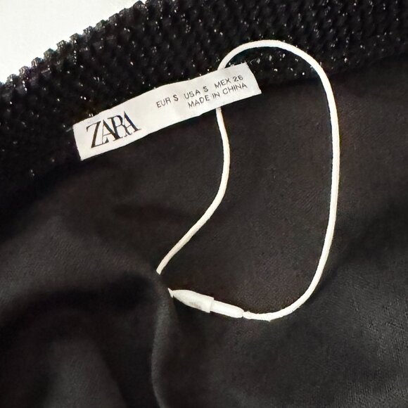 NWOT ZARA MESH FLOWY SHIMMER BLACK SKIRT ROMANTIC ETHEREAL FAIRY GOTH SMALL - Picture 6 of 7